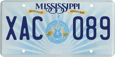 MS license plate XAC089