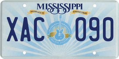 MS license plate XAC090
