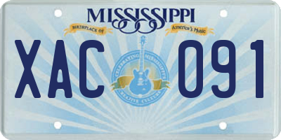 MS license plate XAC091