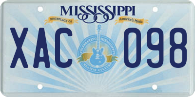 MS license plate XAC098