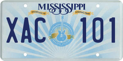 MS license plate XAC101