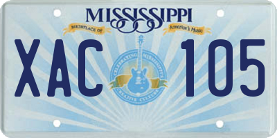 MS license plate XAC105