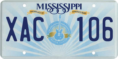 MS license plate XAC106