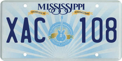 MS license plate XAC108