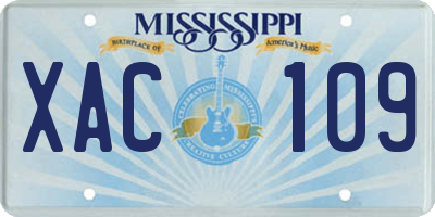 MS license plate XAC109
