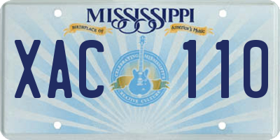 MS license plate XAC110