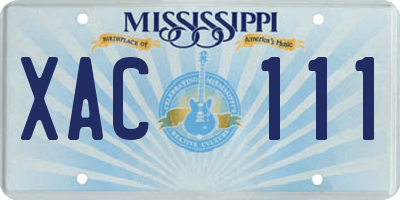 MS license plate XAC111