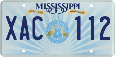MS license plate XAC112
