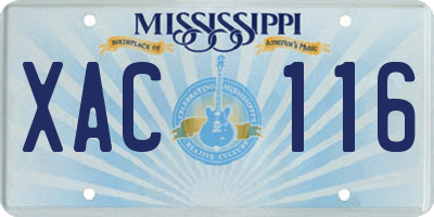 MS license plate XAC116