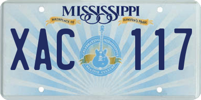 MS license plate XAC117