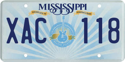 MS license plate XAC118