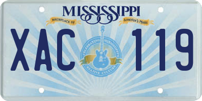 MS license plate XAC119