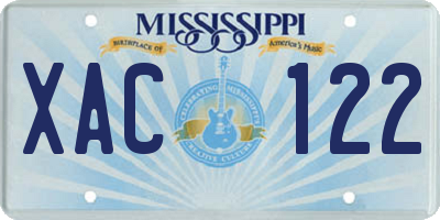 MS license plate XAC122