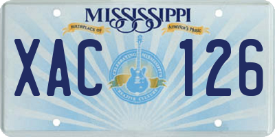 MS license plate XAC126