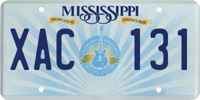 MS license plate XAC131