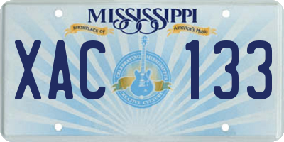MS license plate XAC133
