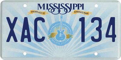 MS license plate XAC134
