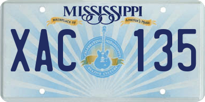 MS license plate XAC135