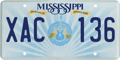 MS license plate XAC136