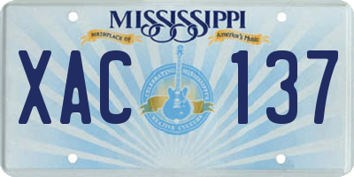 MS license plate XAC137