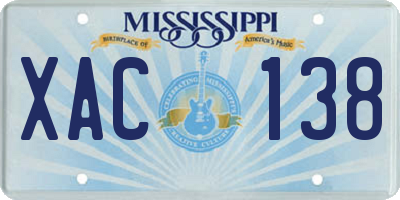 MS license plate XAC138