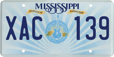 MS license plate XAC139