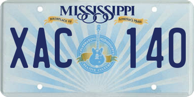 MS license plate XAC140