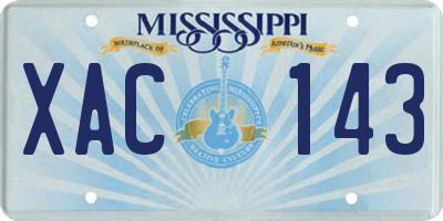 MS license plate XAC143