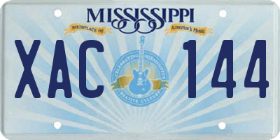 MS license plate XAC144