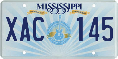MS license plate XAC145