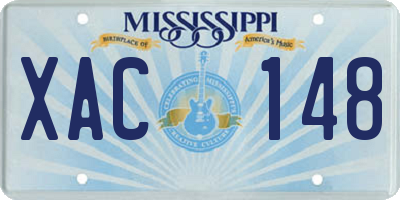 MS license plate XAC148