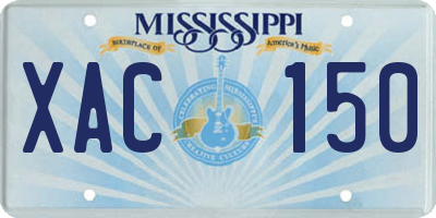 MS license plate XAC150