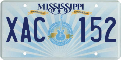 MS license plate XAC152