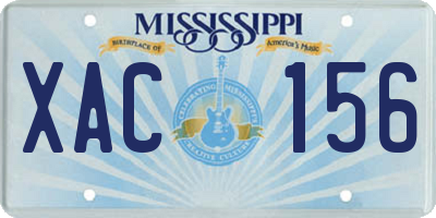 MS license plate XAC156
