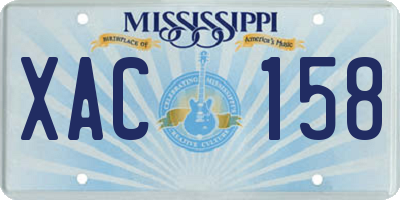 MS license plate XAC158