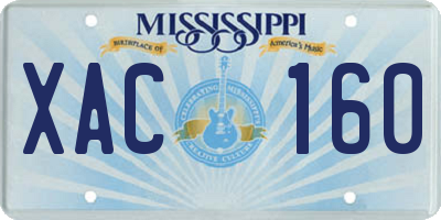 MS license plate XAC160