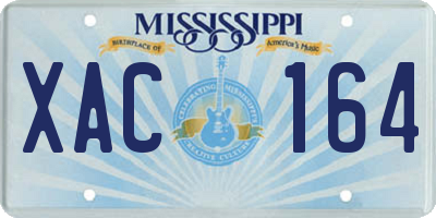 MS license plate XAC164