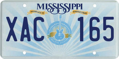 MS license plate XAC165