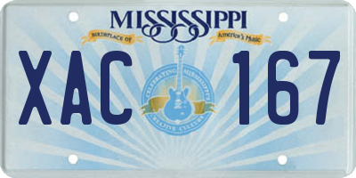 MS license plate XAC167