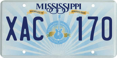 MS license plate XAC170