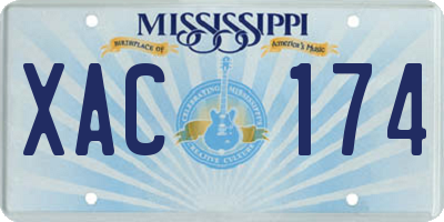MS license plate XAC174