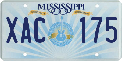 MS license plate XAC175