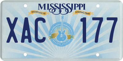 MS license plate XAC177