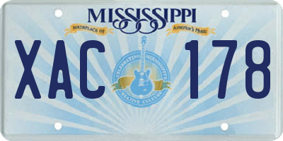 MS license plate XAC178