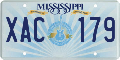 MS license plate XAC179