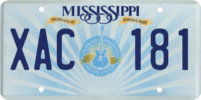 MS license plate XAC181
