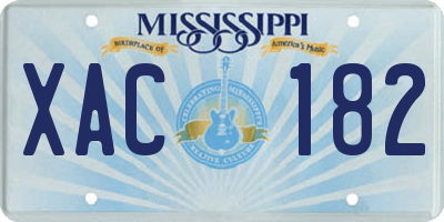 MS license plate XAC182