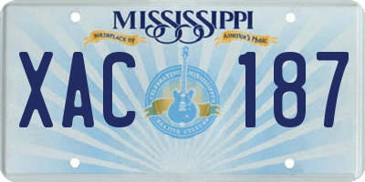 MS license plate XAC187