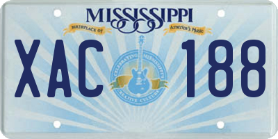 MS license plate XAC188