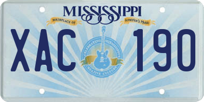 MS license plate XAC190